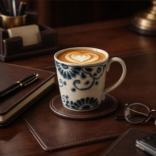 同合日本进口宗吉窑安南陶瓷马克杯日式手工高档咖啡杯高颜值茶杯