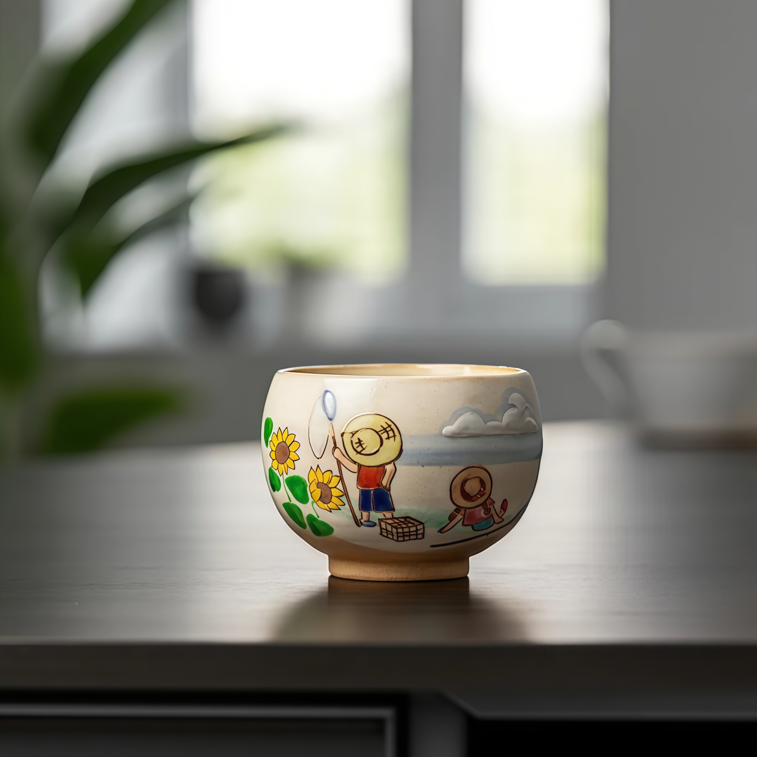 同合进口手绘卡通陶瓷茶杯日式可爱家用喝水杯个性主人杯生日礼物