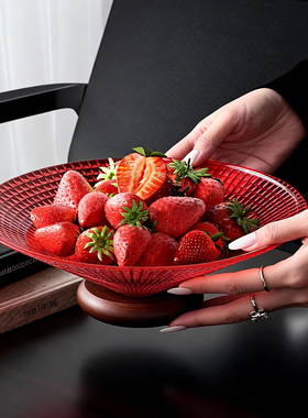 新年红色塑料水果盘家用客厅零食盘干果盒春节零食盘现代简约果盘