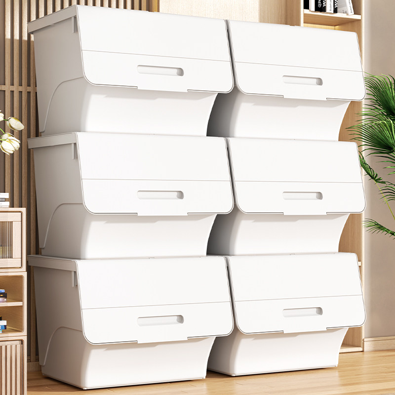 前开式儿童玩具收纳箱家用带盖储物箱零食翻盖收纳盒衣物整理架子,收纳整理,收纳箱,淘宝优惠券,粉丝福利购,淘宝优惠卷