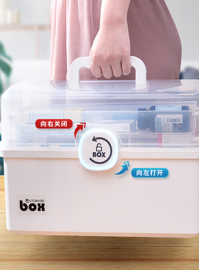 药箱家庭装应急医疗箱便携急救医药箱家用常备药大容量药品收纳盒
