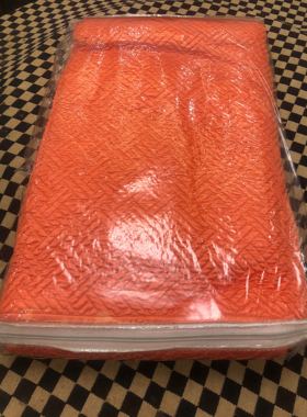 1.6*2.5橙色橘红zarahome北欧床上沙发家小尺寸性绗缝床盖被子