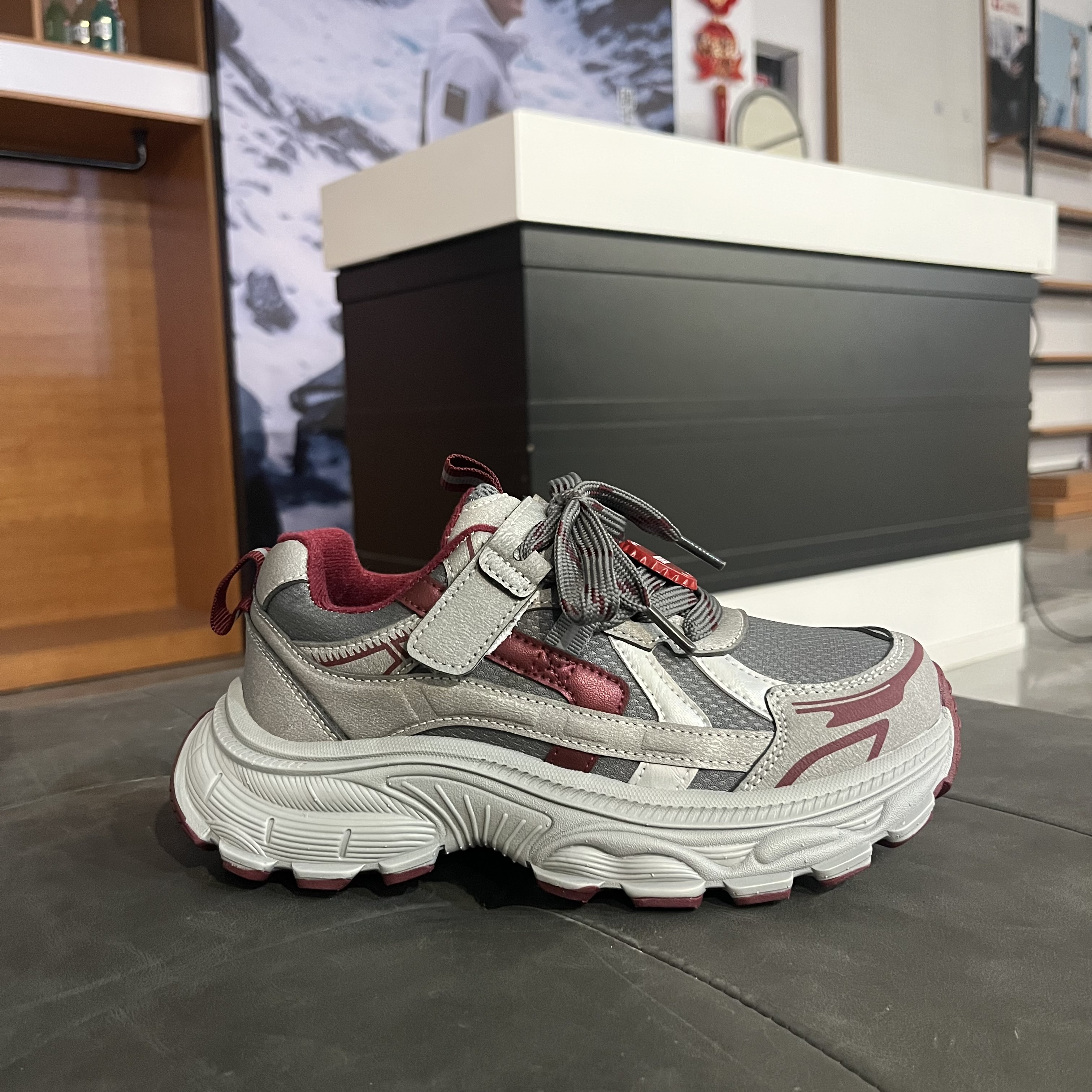 25冬季新款步实小总统慢跑鞋学生防滑耐磨保暖老爹鞋212553525910