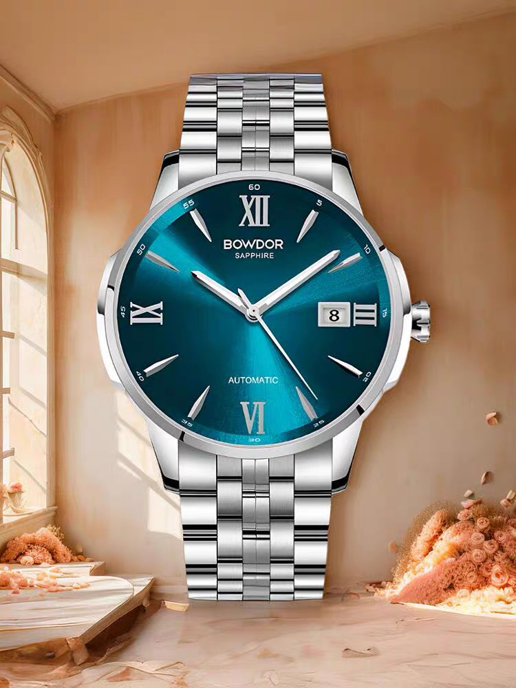 新款BOWDOR/宝舵手表男士日历全自动机械表情侣男表夜光女表88137
