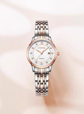 正品飞亚达手表钢带女士石英表简约表镶嵌防水日历女表L802030