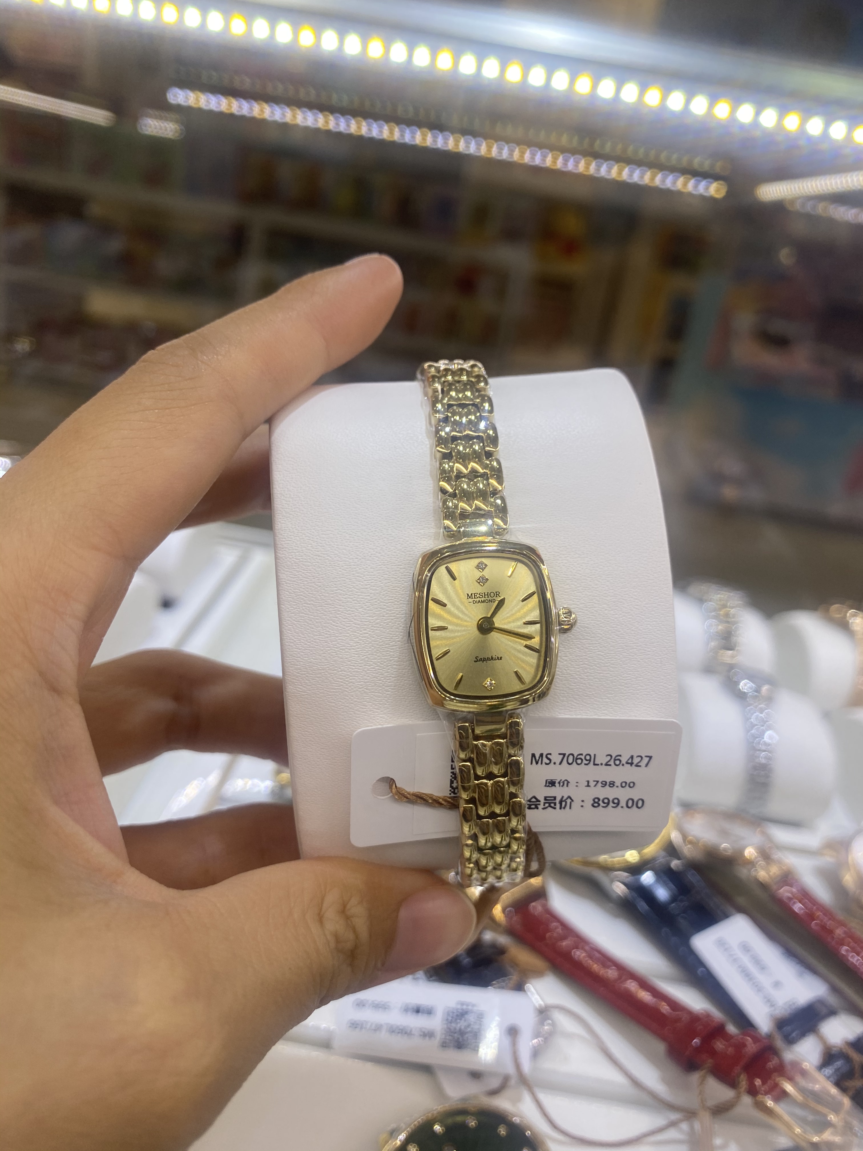 正品MESHOR名梭手表女表女士腕表石英表精致防水女生钢带手链7069
