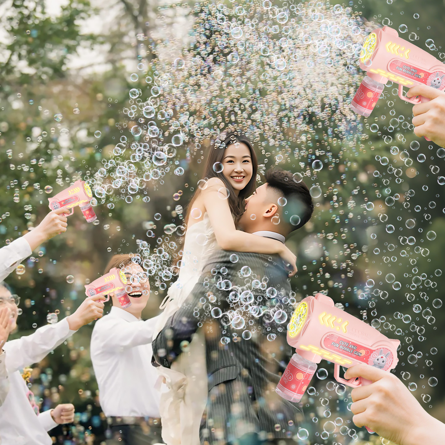 泡泡机结婚户外草坪婚礼氛围感出片全自动手持伴娘团拍照道具