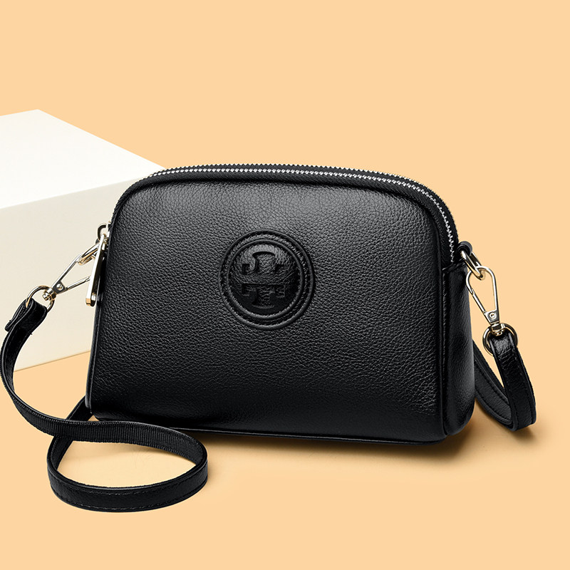 高级感真皮手拿包包女2025新款多层牛皮中年妈妈包百搭单肩斜挎包