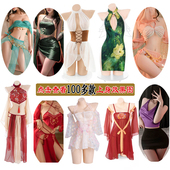 性感复古风绑带肚兜古代汉服寝服蕾丝透视睡衣雪纺吊带睡裙纯欲风