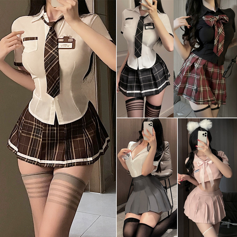 纯欲风辣妹性感JK制服套装夏天学