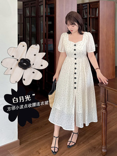度假风爱心印花连衣裙 大码 女装 胖mm2025夏季 新款