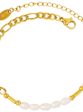 美布美女生钛钢天然珍珠不褪色