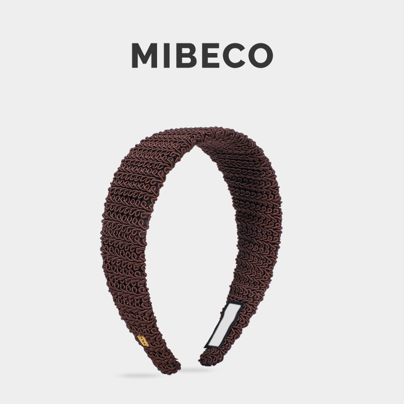 【枯木】Mibeco原创简约手工编织发箍女宽边洋气棕色发卡洗脸头饰