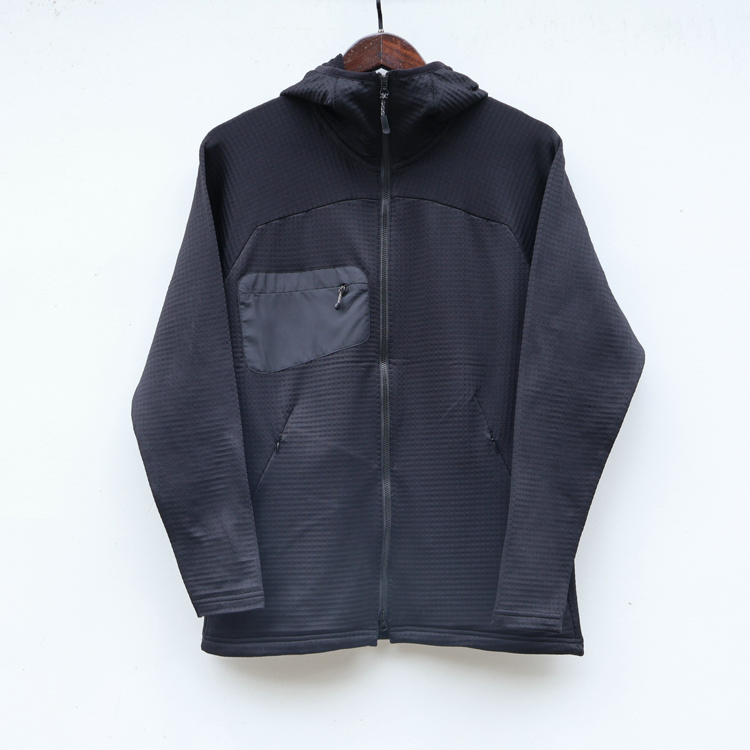 25春 polartec power gird 方格绒全拉链户外男士连帽夹克外套