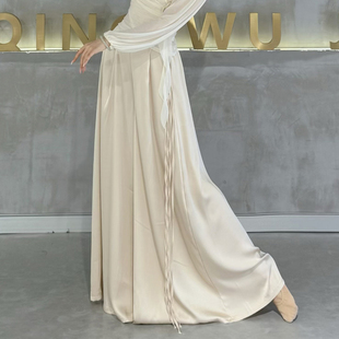 国风舞蹈裤飘逸阔腿裤冬古典舞练功裤中国民族舞演出服现代舞裤子