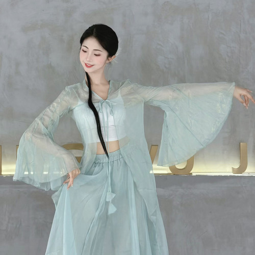 衣霓子古典舞系带开衫仙女纱衣