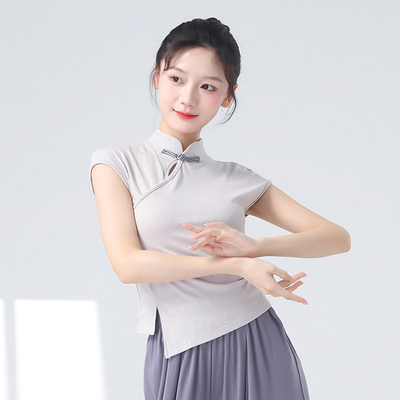 衣霓子古典舞旗袍领上衣优雅气质