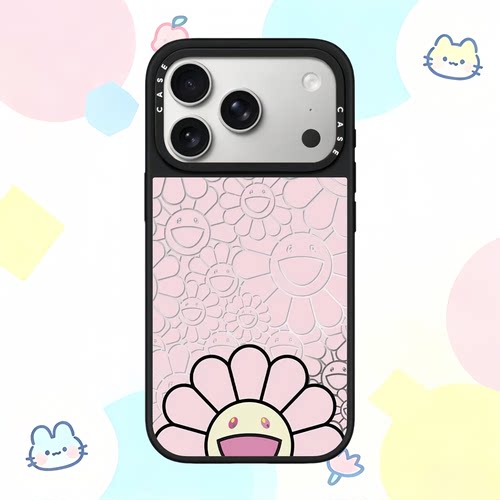 【韩国】联名村上隆粉色太阳花苹果18promax手机壳适用iPhone17pro磁吸16Plus卡通15Air可爱14情侣防摔保护套