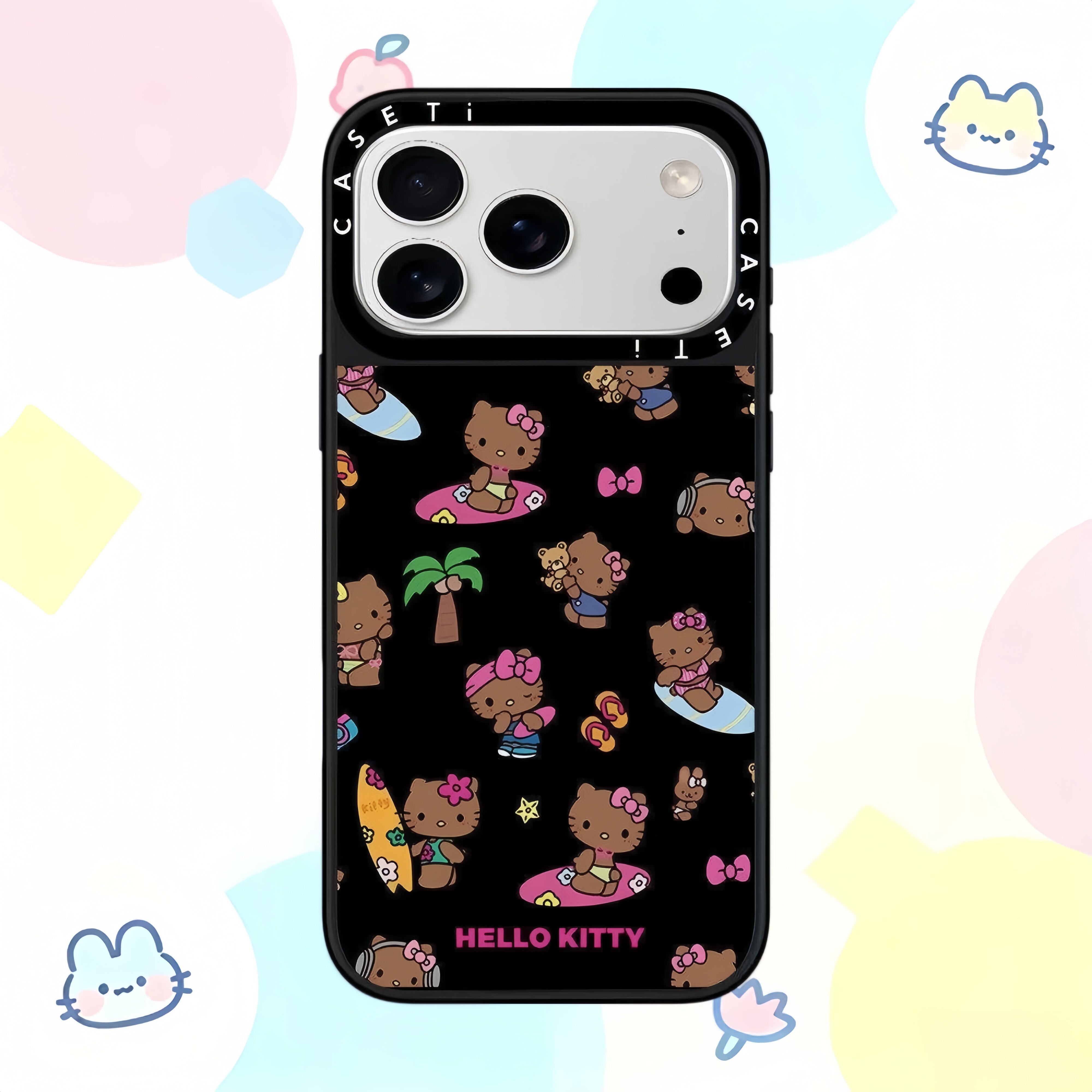 【韩国】同款手机壳联名黑皮HelloKitty可爱满屏冲浪KT猫iPhone17promax壳适用苹果16pro豹纹15磁吸卡通14防