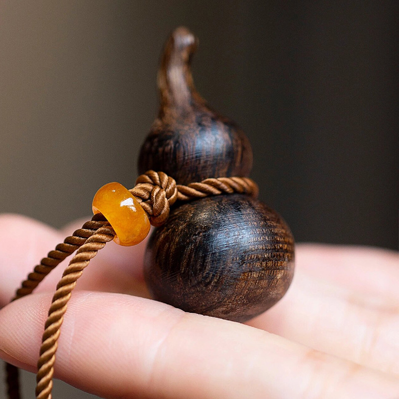 原创天然奇楠沉香葫芦项链毛衣链