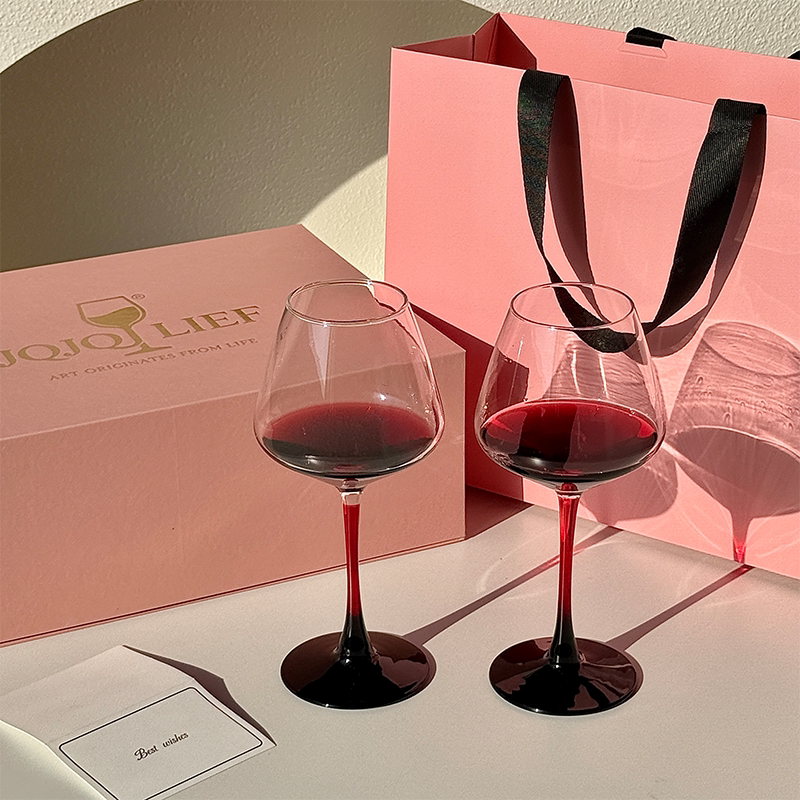 礼盒装 欧式葡萄酒杯玻璃红酒杯高档精美送礼勃艮第ins轻奢大肚杯