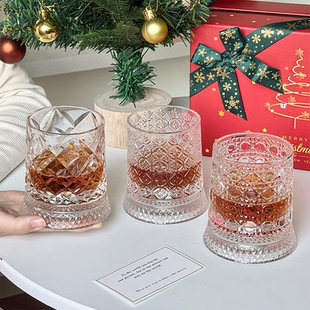 轻奢圣诞礼盒套装麦卡伦旋转酒杯威士忌洋酒杯玻璃杯送礼酒具高档