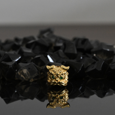 镀金镶嵌阿呆金角大王象神恶僧隔珠顶珠背云藏式DIY配件