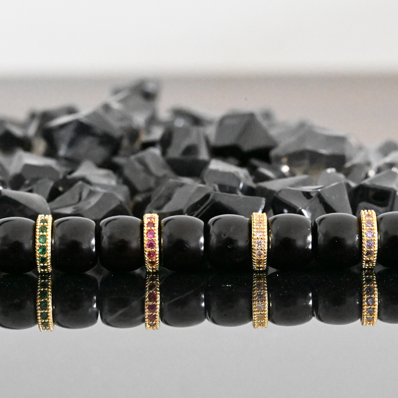 镀金款轮状镶钻隔片椰蒂百香金刚108手持手串DIY文玩配饰