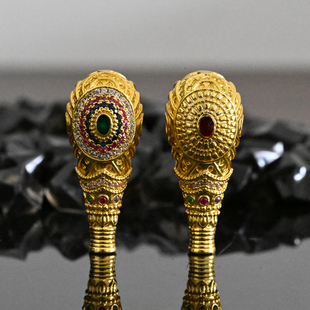 镀金镶钻凤羽三通配件隔珠顶珠108手持手串DIY文玩配饰