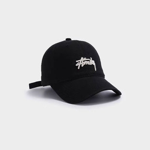 帽子女款 夏天棒球帽牛仔布字母刺绣街头百搭男春秋鸭舌帽 2024新款