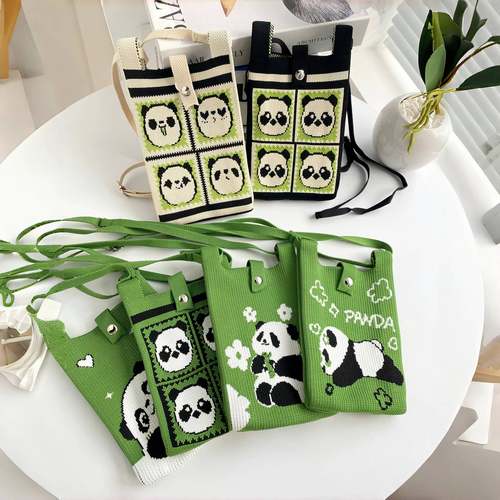 熊猫手机包小挎包迷你零钱单肩包