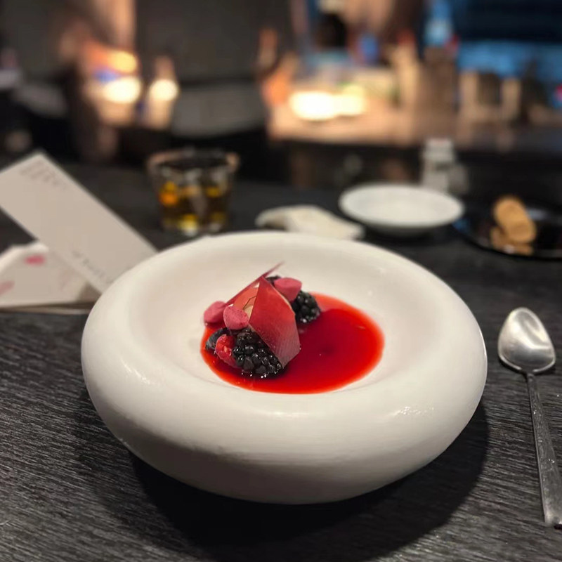 创意中式位上凉菜点心盘子纯色白色凹型陶瓷圆盘个性西餐汤盘碟子,餐饮具,盘,淘宝优惠券,粉丝福利购,淘宝优惠卷