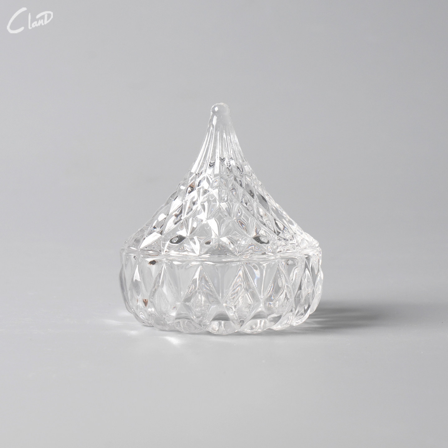 透明玻璃空心圆锥水滴糖罐磨口储物罐轻奢小众家居盘创意现代小巧