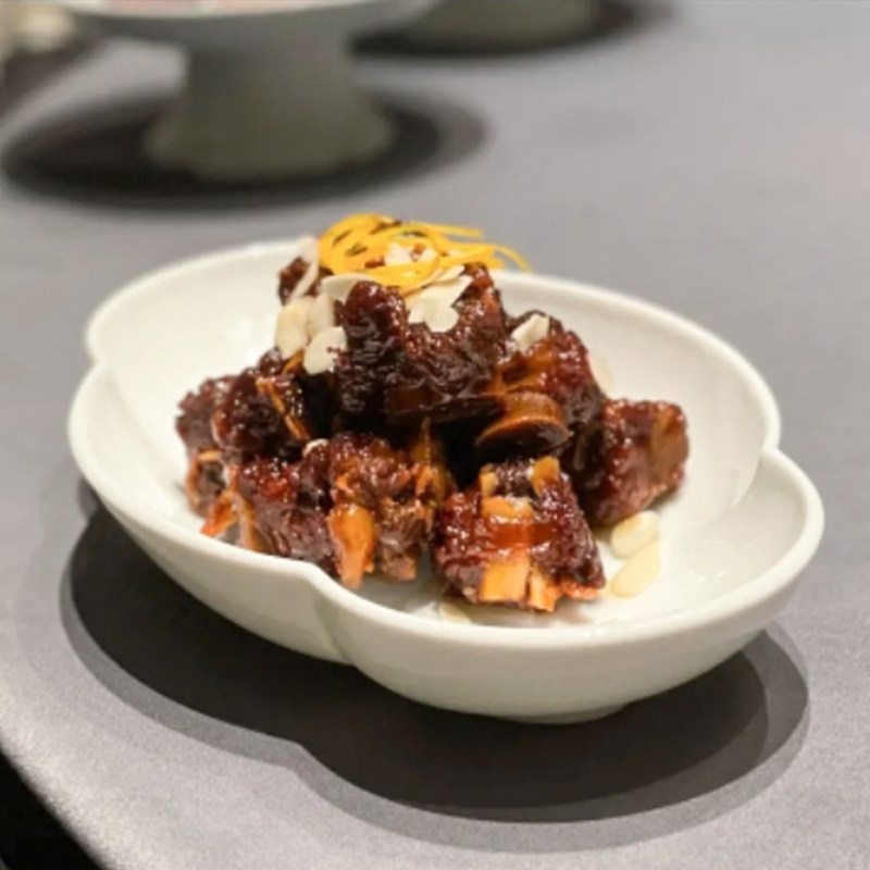 中式创意凉菜点心盘餐厅意境菜纯白色汤盘椭圆如意碟中餐摆盘盘子