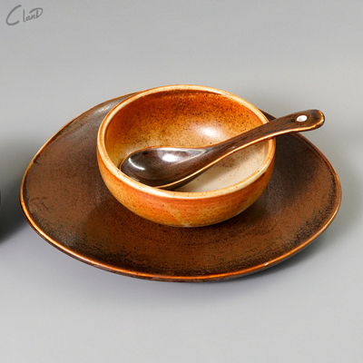 山缓缓火锅同款三角形陶瓷四件套