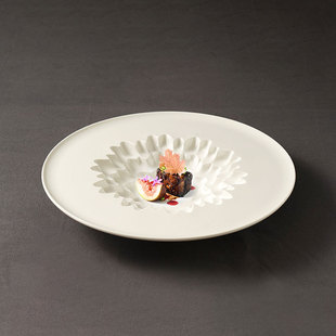 酒店商用骨质瓷餐具纯白色深盘浅碗创意特色高级感位上中餐圆盘子