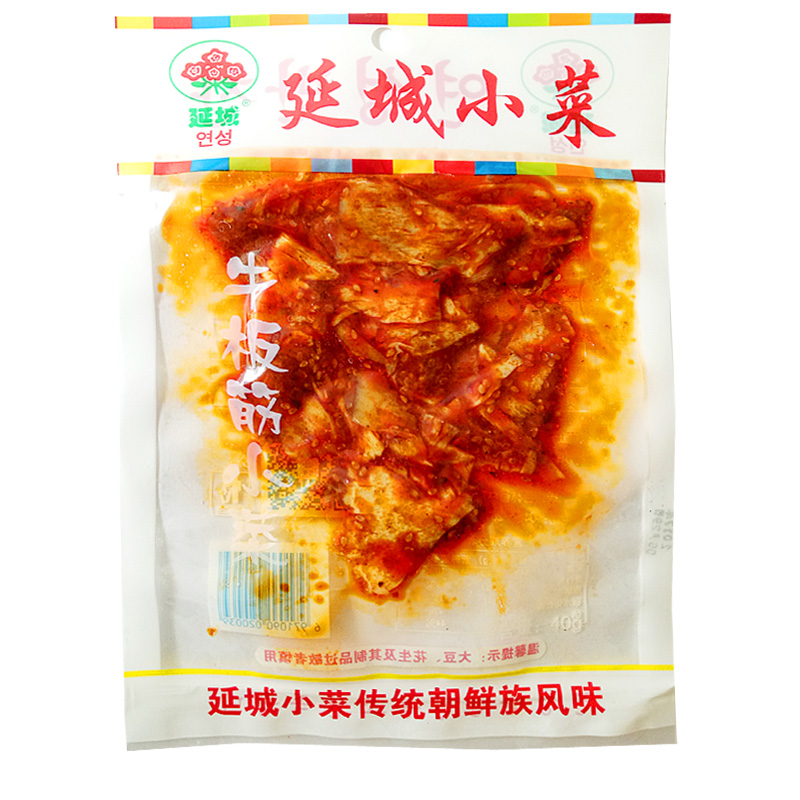 延城小菜牛板筋延边朝鲜族特产延吉拌香辣牛筋片儿时即食熟食35克
