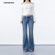 显瘦长裤 twosweet土耳其棉 同源奢料Vintage竹节低腰微喇叭牛仔裤