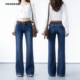70S复古中低腰四面弹直筒微喇牛仔长裤 twosweet惊艳神版 桃心翘臀