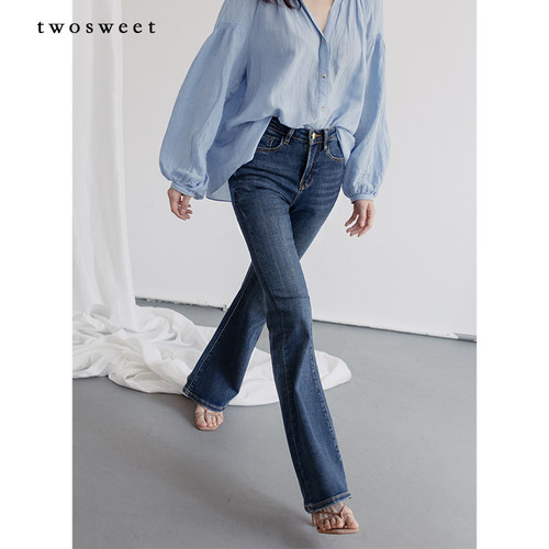 中腰喇叭裤高弹牛仔复刻经典