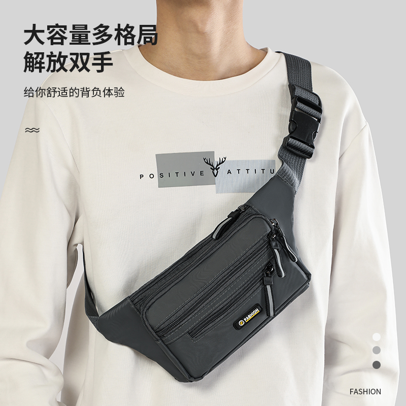 跨境新款户外运动腰包多功能防水单肩斜挎包时尚健身跑步隐形胸包