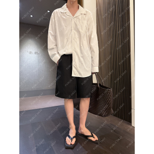 高林凡 韩版基础简约白色短裤男直筒宽松休闲中裤五分裤