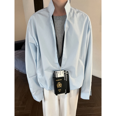 假两件拼接设计感衬衫