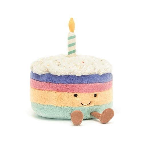 英国Jellycat彩虹生日蛋糕毛绒玩具公仔玩偶儿童陪伴安抚圣诞礼物