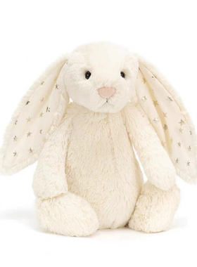 英国jellycat星星耳邦尼兔白色公仔毛绒玩具玩偶生日礼物新年礼物