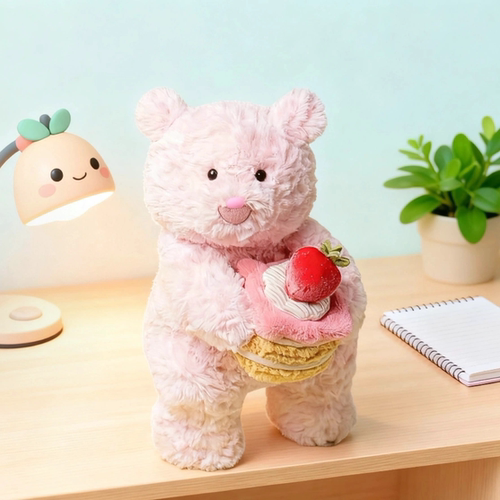 英国jellycat上海限定2.0草莓蛋糕莱奥拉熊巴塞罗熊可爱毛绒玩偶