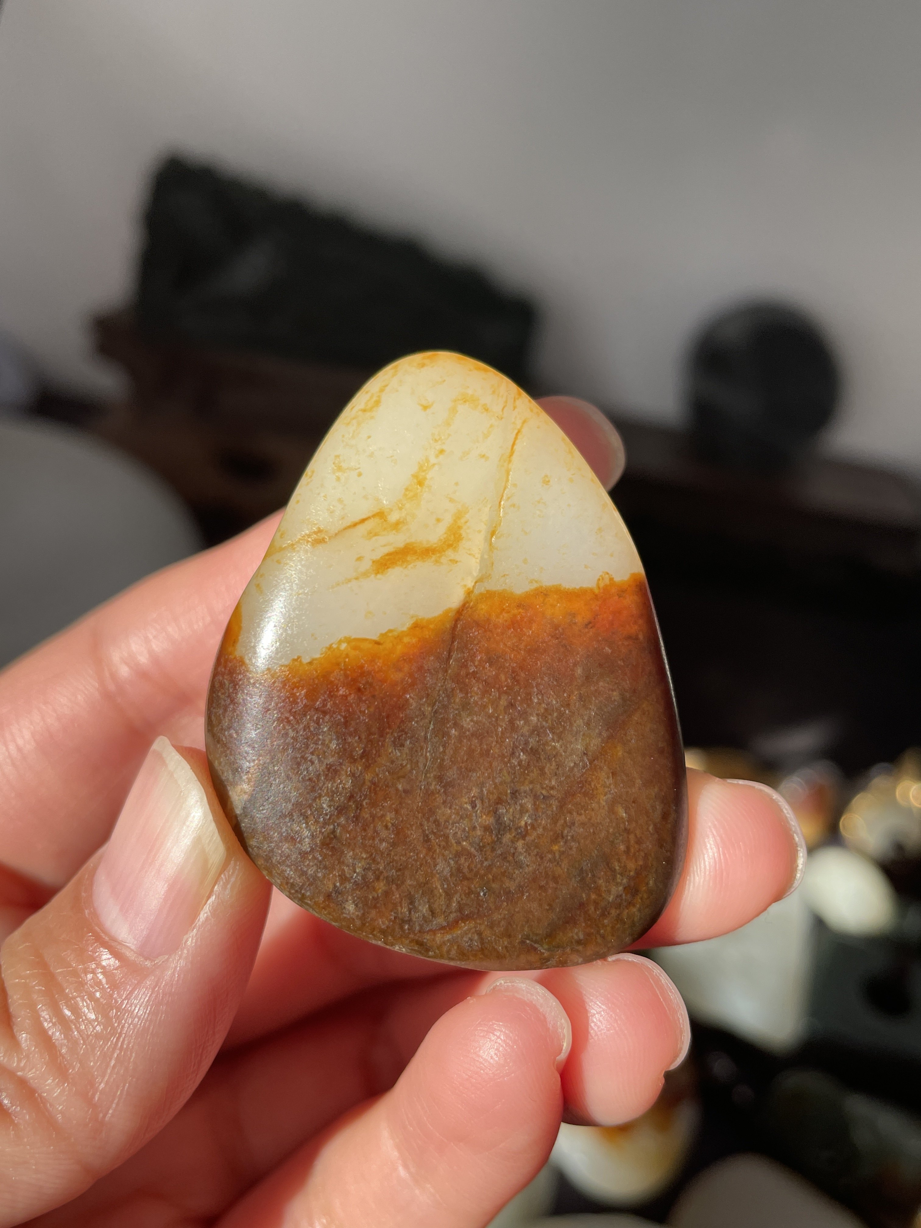 新疆和田玉籽料原石红沁洒金皮羊脂玉吊坠手把件摆件珠宝文玩