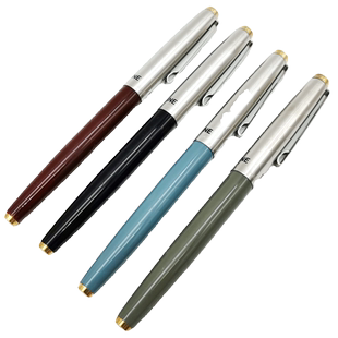 英雄329特细平头老钢笔2000年老库存练字收藏财会用特细0.38mm