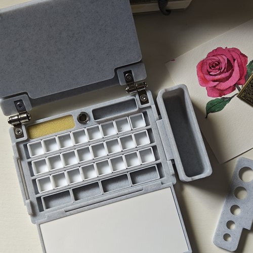 原创手持折叠画箱便携旅行水彩盒水粉陶瓷调色写生盒