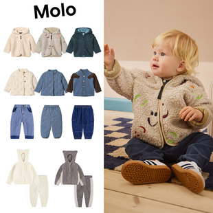 Molo25秋冬新款宝宝男女儿童加厚保暖外套夹克棉服棉裤牛仔裤子7